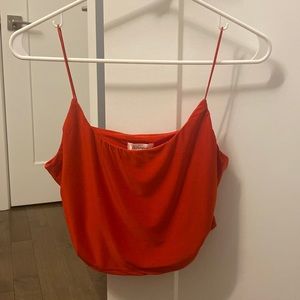 Simple red crop tank top